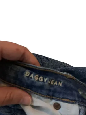 American Eagle Asymmetrical Waist Baggy Jeans size 12 Long thumbnail 4
