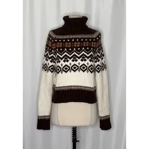 AMERICAN EAGLE‎ Fairisle Snowdrift Turtleneck Sweater Cropped Fair Isle Small thumbnail 2