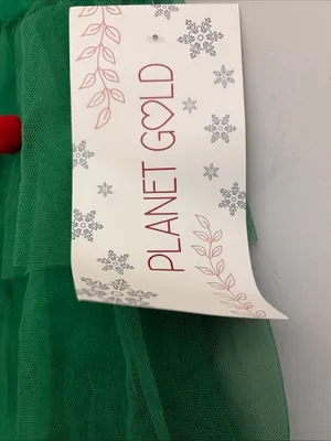 Planet Gold New! Green Tulle Skirt with Colorful light up Pom Poms size S thumbnail 4