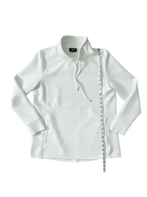 Jones New York Signature White w/ Ribbed Detail Funnel Neck Pullover Size Small thumbnail 8