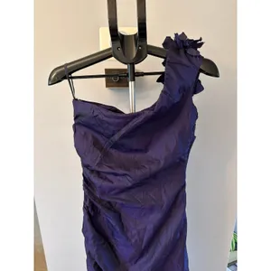 Alfred Angelo Dream Maker Purple One‎ Shoulder Flower Ruched Gown Size 11/12 thumbnail 7