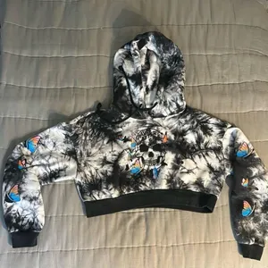 iHeartRaves Rave After Rave Cropped Tie Dye Hoodie thumbnail 1