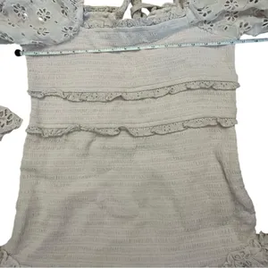 Elegant Lilac Lace Smocked Eyelet Lace Saylor Dress L thumbnail 7