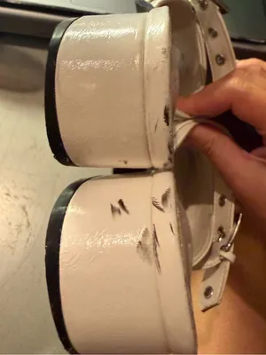 White Flats with Buckle Detailing Size 9 thumbnail 5