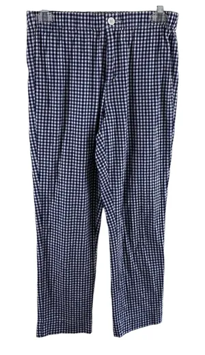 John Galt California Blue White Checkered Elastic Waist Cotton Cropped‎ Pants S thumbnail 1
