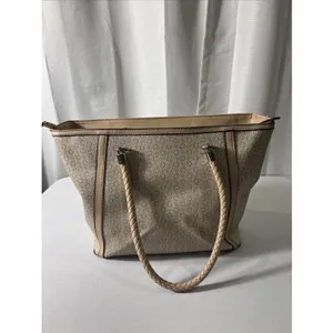 Guess Handbag Purse‎ Satchel Beige Tan 1981 Rope Handle Design Classic thumbnail 5