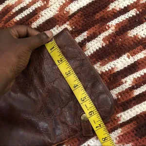 UGG Y2K Brown Lynnae Leather Shearling Fold Over Boot Wood Heel Bratz Whimsi 2000s #Fairy #Cottagecore Sz 10 thumbnail 6
