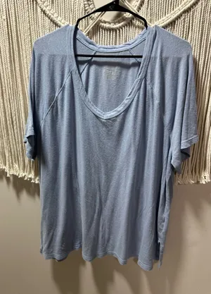 aerie Sky Blue V-Neck Short Sleeve Tee thumbnail 1