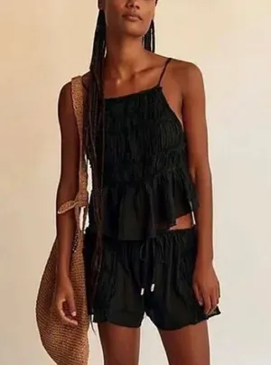 Free People Angelina Short Set Black thumbnail 1