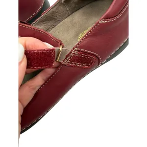 Vionic Judith Flat Mary Jane‎ Women 7 Red Burgundy Leather Orthaheel Support thumbnail 3