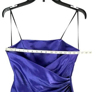 Y2K Strapless Star Box Dress‎ Purple Blue Ruched HOCO Special Occasion Womens L thumbnail 7