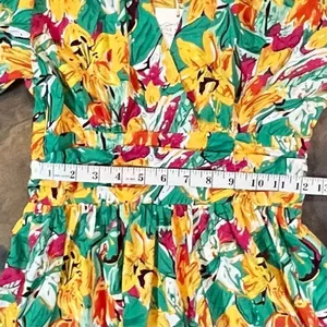 NWT Pink Martini Multicolor Floral V-neck Puff Sleeved Midi Dress thumbnail 7