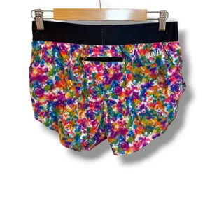 ChicknLegs Running Shorts Women's M Multicolor Tie Dye 1.5" Split Race Pocket thumbnail 3