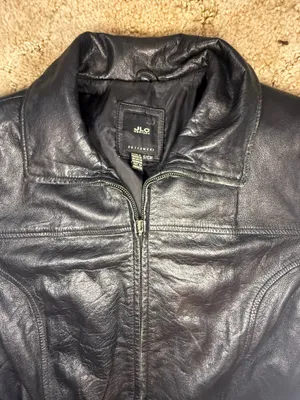 JLC New York Black Genuine Leather Belted Jacket Women’s Small Y2K thumbnail 9