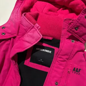 Abercrombie & Fitch Pink Hooded Utility Jacket XS Y2K Logo Zip Pocket thumbnail 3