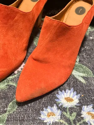 Philosophy Women's Burnt Orange Suede Pointed-Toe Mule Heels size 10 thumbnail 5