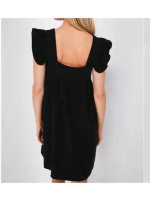 Pomander Place Tuckernuck Black Hazel Flutter Sleeve Dress Black Small thumbnail 4
