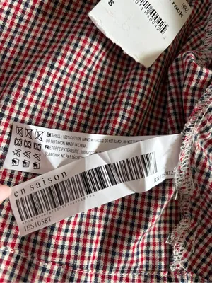 NWT En Saison Red Gingham Wrap Crop Top Size Small thumbnail 7