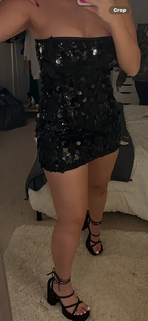 Edikted Sequin Dress Black thumbnail 1