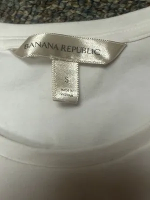 Banana Republic White Stretch Cotton Crewneck T-Shirt Women’s Small Fitted Basic thumbnail 5