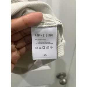 Anine Bing Eva Fitted Tank Top in Taupe Sz L thumbnail 4