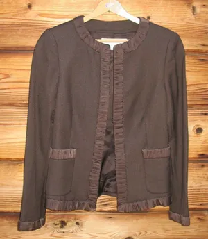 NWOT Zara Brown Wool Blend Jacket thumbnail 1