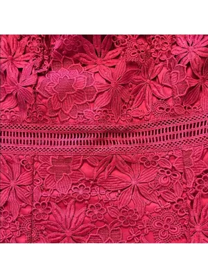 Bardot Eleni Eyelet Lace‎ Mini Dress Burgundy Size 4 EUC thumbnail 5