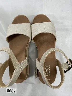 Womans New Toms Diana Strappy Platform Espadrille Wedge Sandals Size 7.5 Natural thumbnail 5
