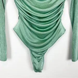 Not Yours To Keep‎ Marilla Bodysuit Long Sleeve Sage Green Revolve Size Medium thumbnail 6