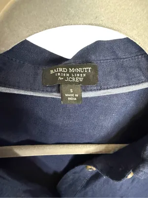 💙✨‎ J.Crew Baird McNutt Irish Linen Navy Shirt Dress Small ✨💙 thumbnail 4