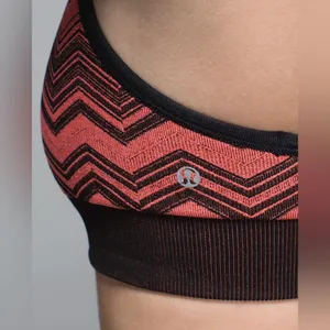 Lululemon Ebb & Flow Racerback Bra Reversible Heathered Electric Coral Size 4 thumbnail 3