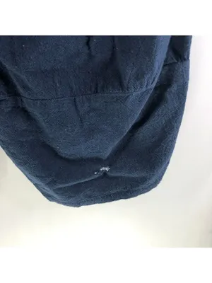 Misslook Womens Navy Blue Cropped Cotton Pants Elastic Waist Tulip Hem Size S thumbnail 3