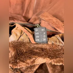 VTG The Legend Of Real Leather Suede‎ Faux Fur Lined Hooded Jacket Parka thumbnail 5