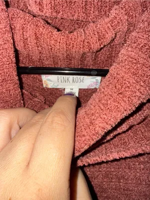 Pink Rose Dusty Rose Cowl Neck Knit Sweater thumbnail 5