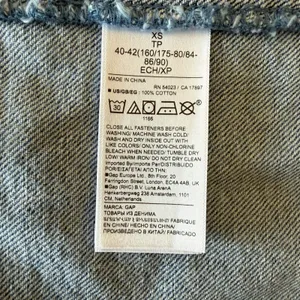 Gap Women 100% Cotton Denim Blazer XS Blue Single Button Notch Lapel Structured thumbnail 5