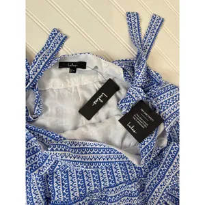 NWT Lulus Chic in Santorini Blue & White Tie-Strap Dress With Pockets Swing Sz S thumbnail 4