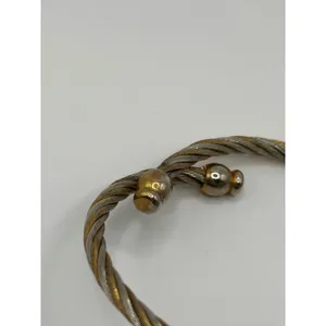 Womens Gold Silver Tone Snowflake Dial Cuff Bracelet‎ Watch Japan Movt Quartz thumbnail 4
