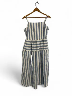 Universal Threads Women's M Blue White Stripe Summer Smocked Cotton Sun Dress thumbnail 2