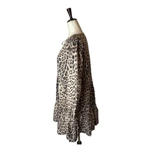 Generation Love Rumi Dress Women XS Brown‎ Leopard Babydoll Balloon Sleeve Mini thumbnail 8