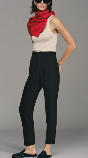 ZARA Black High Waist Front Seam Straight Leg Tailored Trousers Pants Size S thumbnail 1