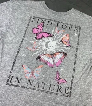 NEW Butterfly Tshirt Gray thumbnail 4