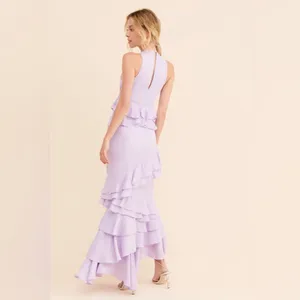 La Femme New Sz Xs 0/3 Ruffle Maxi long Dress Let Me Be forever that girl purple thumbnail 2