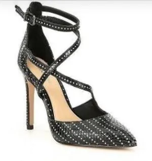 Giani Bernini  Black  polka withCrisscross Studded Heels thumbnail 1