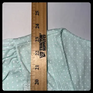 Pink Label Pajama Set Womens Mint Green Polka Dot Lace Trim Sleepwear Small thumbnail 5