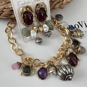 Elephant Gold Dangle Charms earrings Gems Heart Bohemian Womens Jewelry thumbnail 11