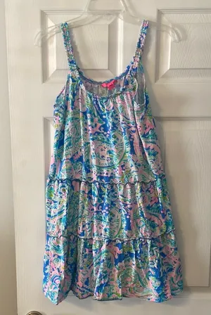 Lilly Pulitzer Summer Dress size S length 32” bust 32” Sleeveless Tiered Dress thumbnail 1