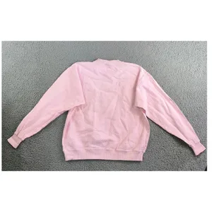 Vintage Pastel Sweatshirt Women‎ XL 90s Textured Grandma Coquette Pink Retro Y2K thumbnail 2