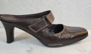 Aerosoles Two Beauty Womens 9.5 Brown Leather Mary Jane Square Toe Open Back thumbnail 1