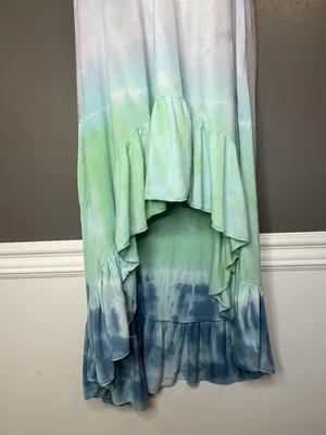 Raviya Dress Womens Medium Multicolor Tie Dye Hi Low Maxi Sundress Boho Beach thumbnail 3