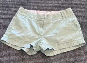Women's J.Crew Mint Green Broken In Casual Cotton Chino Shorts size 2‎ thumbnail 1